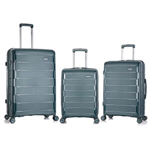 rockland vienna hardside luggage with spinner wheels, green, 3-piece set (20/24/28)