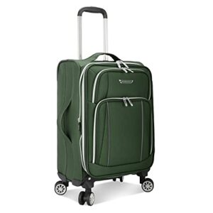 traveler's choice lares softside expandable luggage with spinner wheels, green, carry-on 22-inch