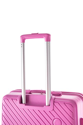 Rockland Prague Hardside Luggage with Spinner Wheels, Pink, 3-Piece Set (20/24/28)