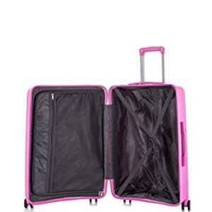 Rockland Prague Hardside Luggage with Spinner Wheels, Pink, 3-Piece Set (20/24/28)