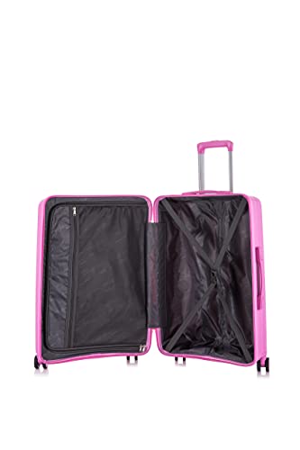 Rockland Prague Hardside Luggage with Spinner Wheels, Pink, 3-Piece Set (20/24/28)