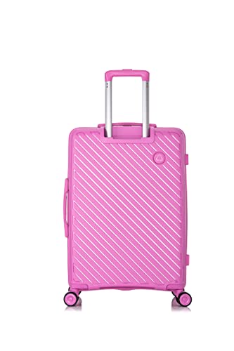 Rockland Prague Hardside Luggage with Spinner Wheels, Pink, 3-Piece Set (20/24/28)