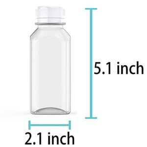 Axe Sickle 3 Pcs 8 Ounce Juice Bottles Plastic Milk Bottles Bulk Beverage Containers with Tamper Evident Caps Lids White for Milk, Juice, Drinks and Other Beverage Containers