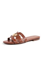 sam edelman women's bay flat sandal, dk bourbon radiant, 8.5