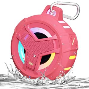 eboda bluetooth shower speaker, waterproof portable wireless speakers with light, ip67 floating, 2000mah, small portable speaker for kayak, beach, pool accessories, gifts for girls