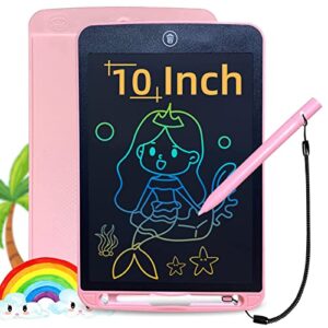 sanmay toys for 3-7 years old girls boys,lcd writing tablet for kids 10inch drawing pad,color screen doodle learning board for preschool kids,birthday gifts for 3 4 5 6 7 years toddlers,pink