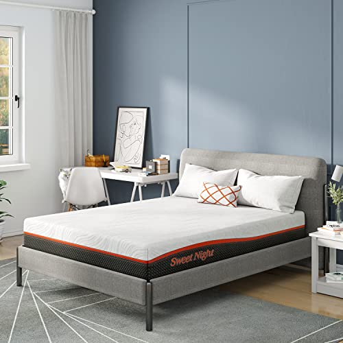 Sweetnight King Mattress, 10 Inch Hybrid Mattress in a Box, Cool Gel Memory Foam & Innerspring Mattress for Support & Pressure Relief, Medium Firm Bed Mattress King Size