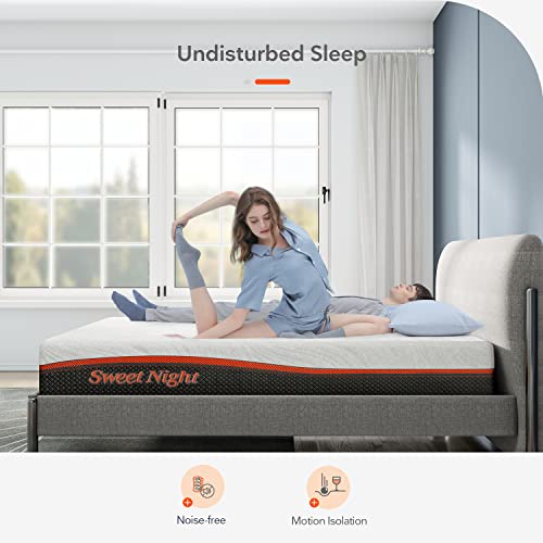 Sweetnight King Mattress, 10 Inch Hybrid Mattress in a Box, Cool Gel Memory Foam & Innerspring Mattress for Support & Pressure Relief, Medium Firm Bed Mattress King Size