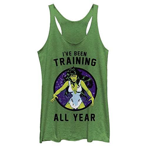 Marvel Classic She Hulk Vintage Training Women's Racerback Tank Top, Envy Green, Small