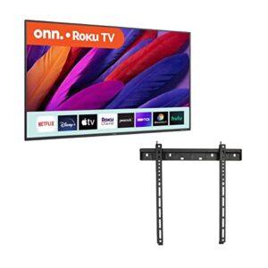 onn 50-inch class 4k uhd (2160p) led smart tv hdr compatible with netflix, disney+, apple tv, compatible with alexa and google assistant + wall mount included (no stands) 100012585 (renewed)