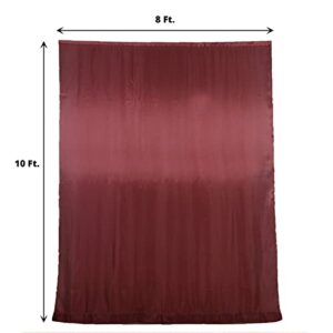 Efavormart 8ftx10ft Burgundy Satin Curtain Panel Backdrop Drapes, Photo Booth Backdrop with Rod Pocket