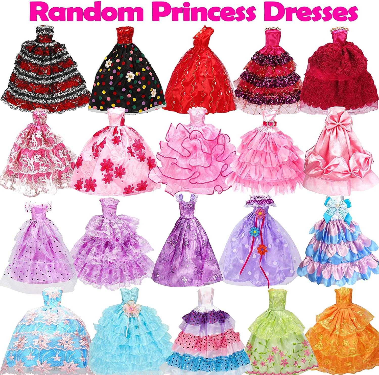 Accessories 22 50-Pack Handmade Doll Clothing & Accessories Includes 5 Wedding Dresses 5 Fashion Dresses 4 Ankle Skirts 3 Tops & Pants 3 Bikini 20 Shoes & Giveaways 10 Hooks for 11.5'' Dolls