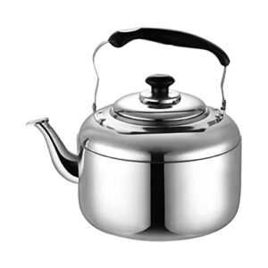 eringogo 7 liters whistling tea kettle stovetop, stainless steel teapot water kettle with fast heating base, mirror polished camping tea maker for gas, induction