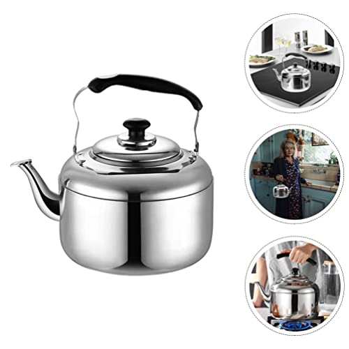 ERINGOGO 7 Liters Whistling Tea Kettle Stovetop, Stainless Steel Teapot Water Kettle with Fast Heating Base, Mirror Polished Camping Tea Maker for Gas, Induction