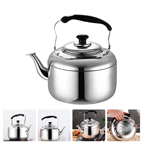 ERINGOGO 7 Liters Whistling Tea Kettle Stovetop, Stainless Steel Teapot Water Kettle with Fast Heating Base, Mirror Polished Camping Tea Maker for Gas, Induction