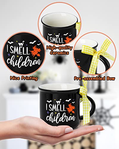 Nefelibata Mini Coffee Mugs, Halloween Witch Tiered Tray Decor Espresso Cups Farmhouse Home Kitchen I Smell Children Centerpieces Decorations Housewarming Novelty Gift 3PCS