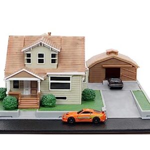 Jada -Toretto's Fast & Furious Garage House, Diorama Playset, Includes Two Nano Vehicles, Collectables (253203081)