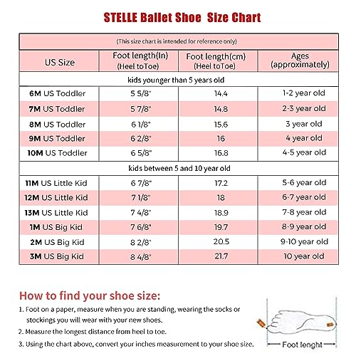 Stelle Ballet Shoes for Girls Dance Slippers Genuine Leather Ballerina Shoes for Toddler/Little Kid/Big Kid(11ML, Black No-tie)