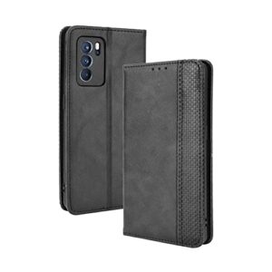 Case for Oppo Reno 6 Pro 5G Leather Stand Wallet Flip Case Cover for Oppo Reno 6 Pro 5G Retro Magnetic Phone Shell Wallet Phone case with Card Slots