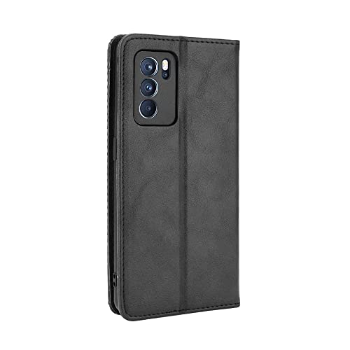 Case for Oppo Reno 6 Pro 5G Leather Stand Wallet Flip Case Cover for Oppo Reno 6 Pro 5G Retro Magnetic Phone Shell Wallet Phone case with Card Slots