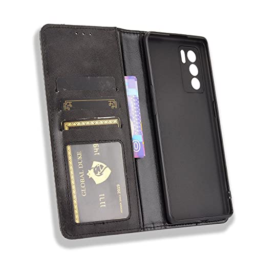 Case for Oppo Reno 6 Pro 5G Leather Stand Wallet Flip Case Cover for Oppo Reno 6 Pro 5G Retro Magnetic Phone Shell Wallet Phone case with Card Slots