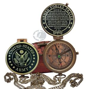 woanin u.s army gift, u.s air force, engraved navy compass, navy gift, navy brass compass, retirement gift, personalized compass, antique compass (u.s army)