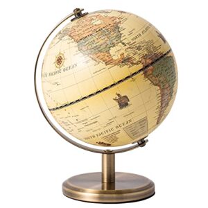 xinxuan globes of the world with stand mini antique globe ，educational/geographic/modern desktop decoration ，stainless steel arc and base - apply to for school, home and office