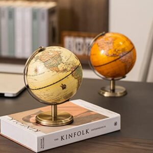 XINXUAN Globes of The World With Stand Mini Antique Globe ，Educational/Geographic/Modern Desktop Decoration ，Stainless Steel Arc And Base - Apply To for School, Home and Office