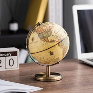 XINXUAN Globes of The World With Stand Mini Antique Globe ，Educational/Geographic/Modern Desktop Decoration ，Stainless Steel Arc And Base - Apply To for School, Home and Office