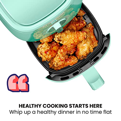 Chefman TurboFry 2-Quart Air Fryer, Dishwasher Safe Basket & Tray, Use Little to No Oil For Healthy Food, 60 Minute Timer, Fry Healthier Meals Fast, Heat And Power Indicator Light, Temp Control, Mint