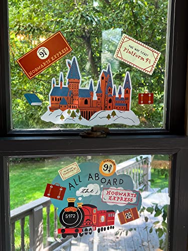 Conquest Journals Harry Potter Magic by Birth Window Clings, Over 30 Individual Window Clings to Celebrate Your Little Keeper, Reusable, No Residue