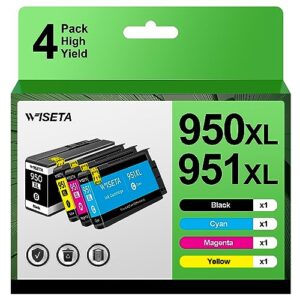 950xl and 951xl ink cartridges combo pack compatible for hp 951xl ink cartridges combo pack use for hp officejet pro 8600 8610 8615 8620 8625 276dw 251dw, high yield (4 pack)