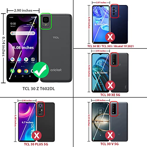 TJS for Alcatel TCL 30 Z T602DL Case, TCL 30 LE Case, with Tempered Glass Screen Protector, Metal Ring Magnetic Support Kickstand Heavy Duty Phone Case for TCL 30Z / TCL 30LE (Red)