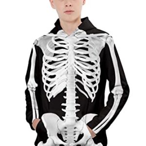 RAISEVERN Girls Boys Holloween Hoodies size 8 Pullover Hoodie Long Sleeve Casual Soft Kids Hooded Sweatshirt Cool 3D Hoodie Novelty Skeletons Hoody with Pockets Size 9 10 11