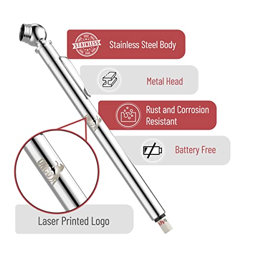 UNCO- Pencil Tire Pressure Gauge, 2 Pack, Tire Gauges for Tire Pressure, Tire Gauge, Air Pressure Gauge for Tires, Air Gauge Tire Pressure, Car Tire Pressure Gauge, Tire Air Gauge, Bike Tire Guage