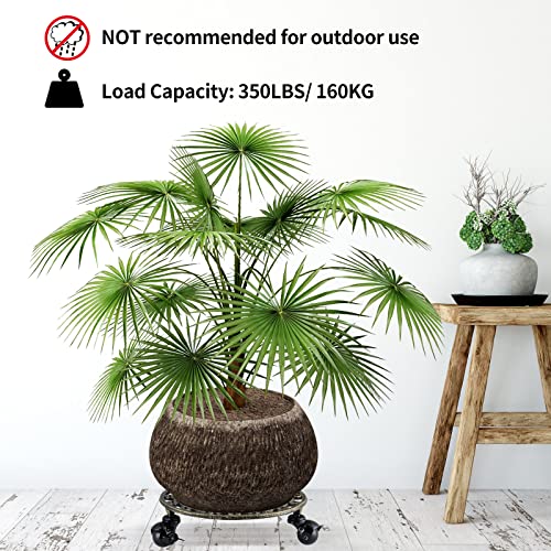 Skelang Cast Iron Plant Caddy 11", Rolling Plant Stand with Locking Wheels, Plant Pot Trolley for Moving and Supporting Heavy Duty Plants, Load Capacity 350 Lbs (Bronze)