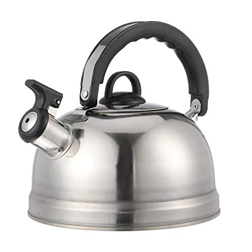 YARNOW Stainless Steel Teakettle, 3 Quart Whistling Teapot with Handle, Tea Kettle for Stovetop ( Silver )