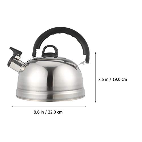 YARNOW Stainless Steel Teakettle, 3 Quart Whistling Teapot with Handle, Tea Kettle for Stovetop ( Silver )