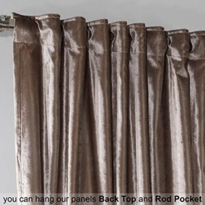 CASANEMA Rice Extra Long Shiny Velvet Curtains Luxury Colors Light Blocking Hang Back Tab & Rod Pocket 1 Panel Curtain 5-30 Ft Home Décor Custom Made Drapes -Made in Turkey (52" W X 132" L)