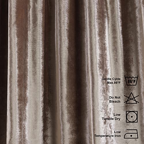 CASANEMA Rice Extra Long Shiny Velvet Curtains Luxury Colors Light Blocking Hang Back Tab & Rod Pocket 1 Panel Curtain 5-30 Ft Home Décor Custom Made Drapes -Made in Turkey (52" W X 132" L)