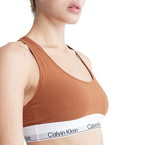 Calvin Klein Women's Modern Cotton Naturals Unlined Wireless Bralette, Warm Bronze, Medium