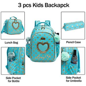 MOHCO Kids Backpack 17inch with Lunch Bag and Pencil Case Lightweight School Backpack for Teens, Girls, Boys, Elementary and Middle school