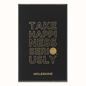 moleskine limited edition smiley notebook with collector's box, hard cover, xs (2.5" x 4.25"), plain/blank, black, 160 pages