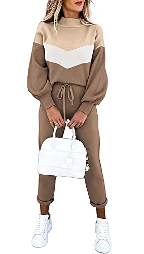 ETCYY NEW Women's 2 Piece Lounge Sets Outfits Long Sleeve Sweatshirt and Sweatpants Sweatsuit