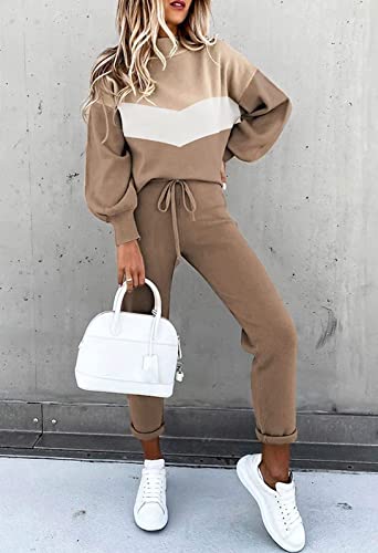 ETCYY NEW Women's 2 Piece Lounge Sets Outfits Long Sleeve Sweatshirt and Sweatpants Sweatsuit