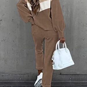 ETCYY NEW Women's 2 Piece Lounge Sets Outfits Long Sleeve Sweatshirt and Sweatpants Sweatsuit