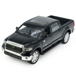 toy trucks for boys tundra diecast model car pickup truck toy cars 1/36 scale metal pull back vehicle, doors open, light sound, kids age 3-8 birthday gifts mens collection, black