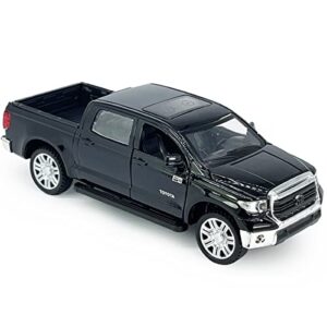 Toy Trucks for Boys Tundra Diecast Model Car Pickup Truck Toy Cars 1/36 Scale Metal Pull Back Vehicle, Doors Open, Light Sound, Kids Age 3-8 Birthday Gifts Mens Collection, Black