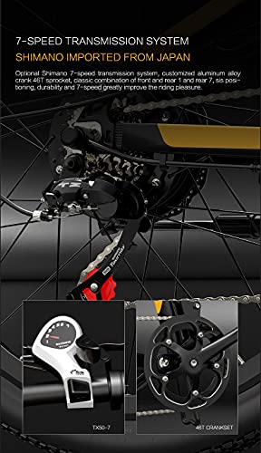 Bezior Electric Bike X500Pro for Adults, Foldable 26" x 1.95 Rubber Tire Electric Bicycle, 500w Motor 48V 10.4Ah Removable Battery, 20MPH Electric Mountain Bike, Suspension Fork, 7 Speed Gears