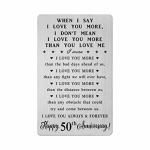 50th Happy Anniversary Card Gifts, 50th 50 Year Anniversary Romantic Wallet Card Gifts for Husband Wife